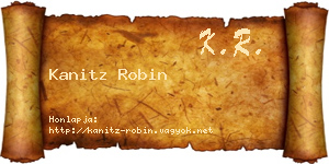 Kanitz Robin névjegykártya